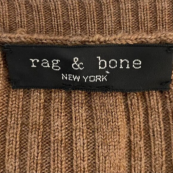 Rag Bone Audrina Ribbed Wool Blend Long Sleeve Shirt/Sweater - Picture 3 of 3